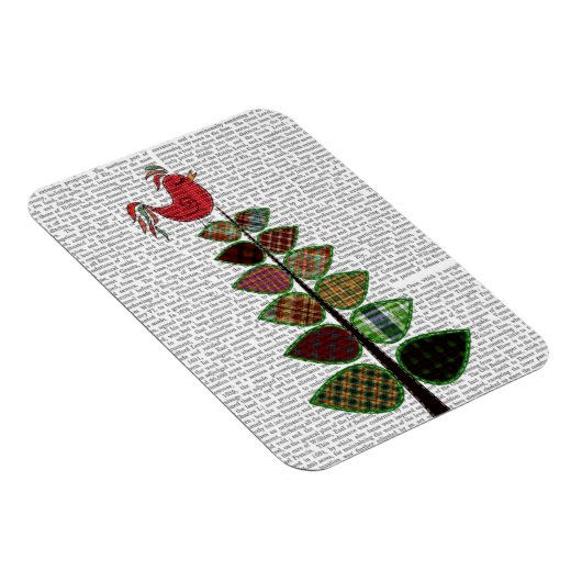 Tartan Tree Illustration Magnet (Rechte Seite)
