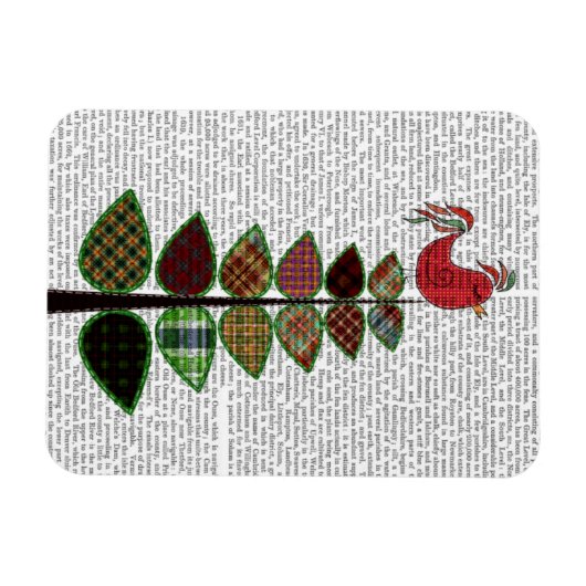 Tartan Tree Illustration Magnet (Horizontal)