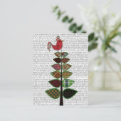 Tartan Tree Illustration Postkarte (Stehend Vorderseite)