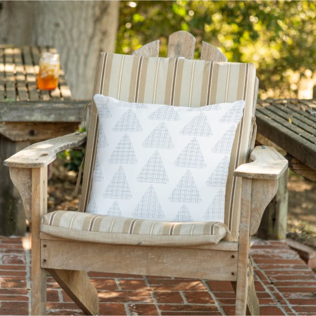 Tartan Triangle Blue Kissen (Stuhl )