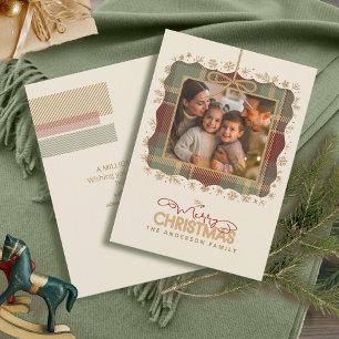 Tartan Trim Christmas One Foto Message ID1141A Feiertagskarte