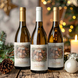 Tartan-Trim-Christmas-One Photo Template ID1141A Weinetikett