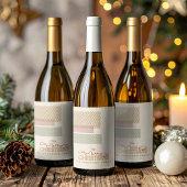 Tartan Twill Frohe Weihnachten Rot Grün ID1141A Weinetikett