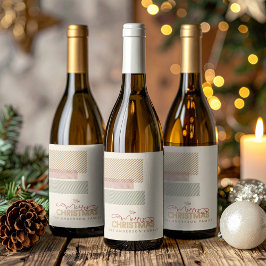 Tartan Twill Frohe Weihnachten Rot Grün ID1141A Weinetikett