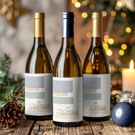 Tartan Twill Merry Christmas Blue ID1141B Weinetikett