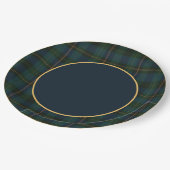 Tartan- und Goldteller Pappteller (Schrägansicht)