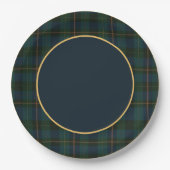 Tartan- und Goldteller Pappteller (Vorderseite)