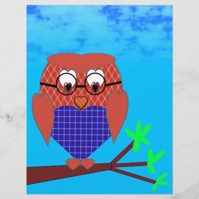 Tartan und Herz Owl (Vorderseite)