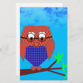 Tartan und Herz Owl Briefpapier (Vorne/Hinten)