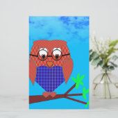 Tartan und Herz Owl Briefpapier (Stehend Vorderseite)
