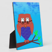 Tartan und Herz Owl Fotoplatte (Seite)