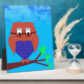 Tartan und Herz Owl Fotoplatte (Seite)