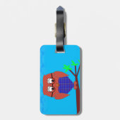 Tartan und Herz Owl Gepäckanhänger (Rückseite vertikal)