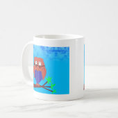 Tartan und Herz Owl Kaffeetasse (Vorderseite Links)