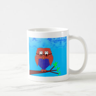Tartan und Herz Owl Kaffeetasse