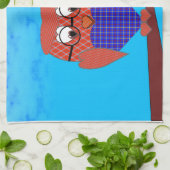 Tartan und Herz Owl Küchentuch (Gefaltet)