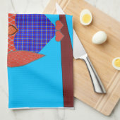 Tartan und Herz Owl Küchentuch (Viertel Falte)