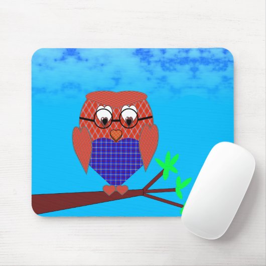 Tartan und Herz Owl Mousepad (Mit Mouse)