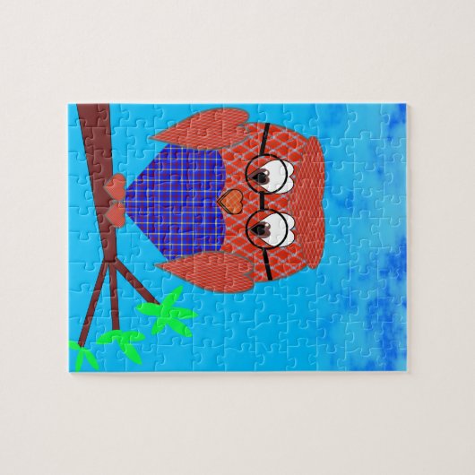 Tartan und Herz Owl Puzzle (Horizontal)