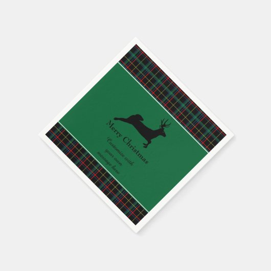Tartan und Reindeer Serviette (Ecke)