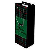 Tartan und Reindeer Weihnachten Geschenktüte Für Weinflaschen (Vorderseite Schrägansicht)