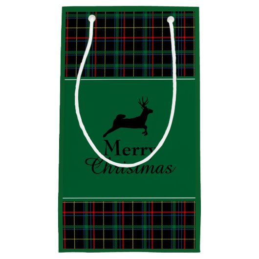 Tartan und Reindeer Weihnachten Kleine Geschenktüte (Vorderseite)
