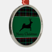 Tartan und Reindeer Weihnachten Ornament Aus Metall (Rechts)