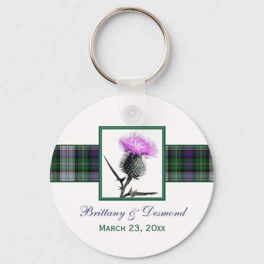Tartan und Thistle Gastgeschenk Hochzeit Schlüssel Schlüsselanhänger (Vorderseite)
