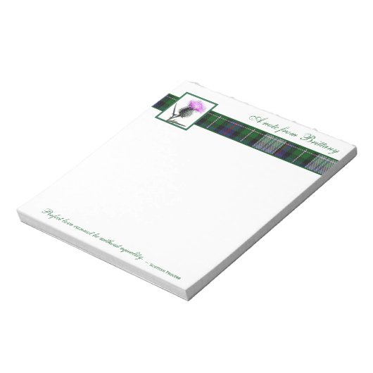 Tartan und Thistle Notepad mit schottischem Prover Notizblock (Rotiert)