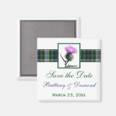 Tartan und Thistle Wedding Speichern Sie das Date  Magnet (Vorderseite/Rückseite)