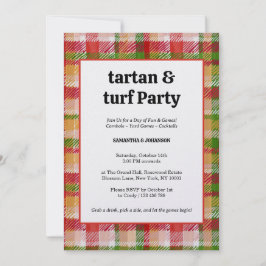 Tartan und Turf Outdoor-Rasenspiele-Party Einladung
