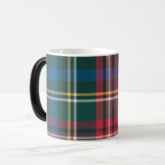 Tartan Urlaub Karierte INITIALE Klassische Weihnac Verwandlungstasse (Vorderseite Links)