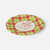 Tartan-Vorweihnachtsschild Pappteller (Schrägansicht)