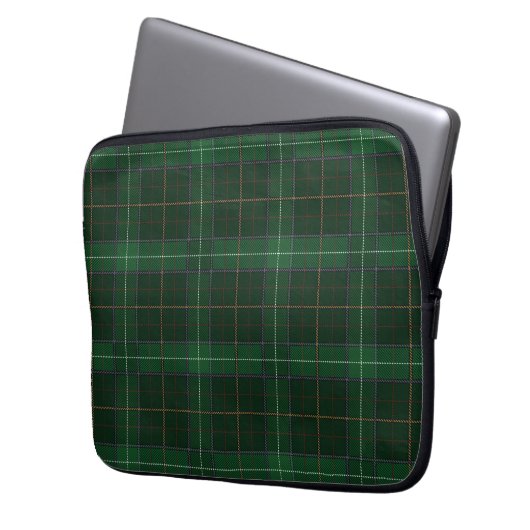 Tartan Walsh Green Muster geprüft Laptopschutzhülle (Vorderseite Links)