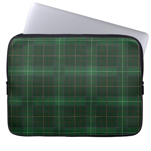 Tartan Walsh Green Muster geprüft Laptopschutzhülle (Vorderseite)