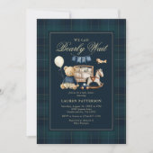 Tartan “We Can Bearly Wait” Bear Baby Shower Einladung (Vorderseite)