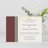 Tartan Wedding Einladung (Stehend Vorderseite)
