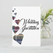 Tartan Wedding Einladung (Stehend Vorderseite)