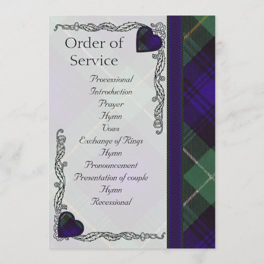 Tartan Wedding Program - Campbell of Argyll Programm (Rückseite)