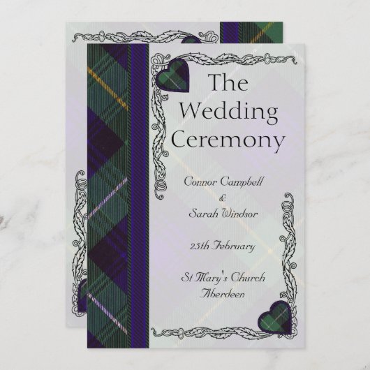 Tartan Wedding Program - Campbell of Argyll Programm (Vorne/Hinten)
