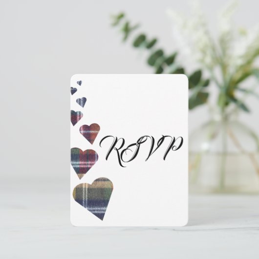 Tartan Wedding RSVP (Stehend Vorderseite)