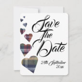 Tartan Wedding speichert das Datum Einladung (Vorderseite)