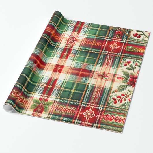 Tartan Weihnachtswrapping Paper Geschenkpapier (Ungerollt)