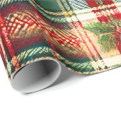 Tartan Weihnachtswrapping Paper Geschenkpapier (Rolleneckpunkt)
