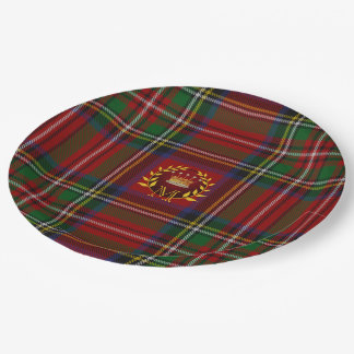 Tartan Weihnachtszeit-Teller-Zazzle-Teller Pappteller