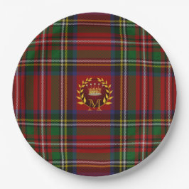 Tartan Weihnachtszeit-Teller-Zazzle-Teller Pappteller