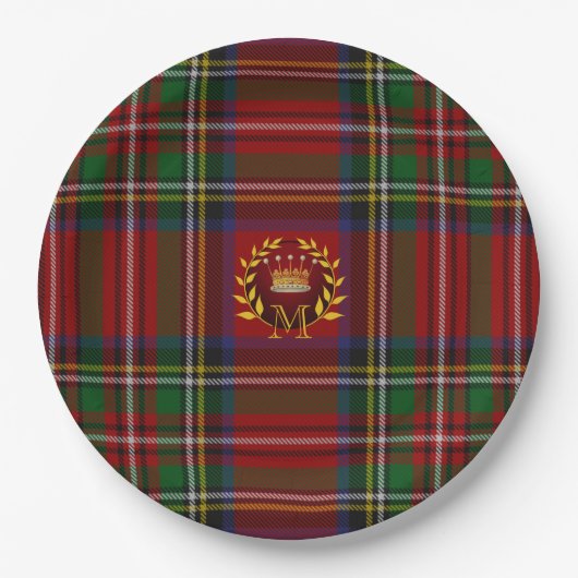 Tartan Weihnachtszeit-Teller-Zazzle-Teller Pappteller (Vorderseite)