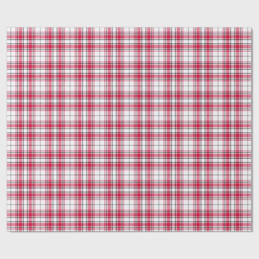 Tartan - weiß-rot-schwarz geschenkpapier (Flach)
