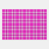 Tartan - Weiß-Schwarz-Heiß-Rosa Unterschied Geschenkpapier Set (Vorderseite 2)