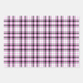 Tartan - Weiß-Schwarz-Heiß-Rosa Unterschied Geschenkpapier Set (Vorderseite)